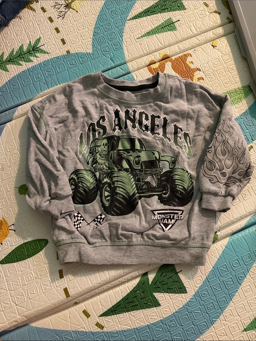 Monster Jam Los Angeles Grey Kids Monster Truck Sweatshirt